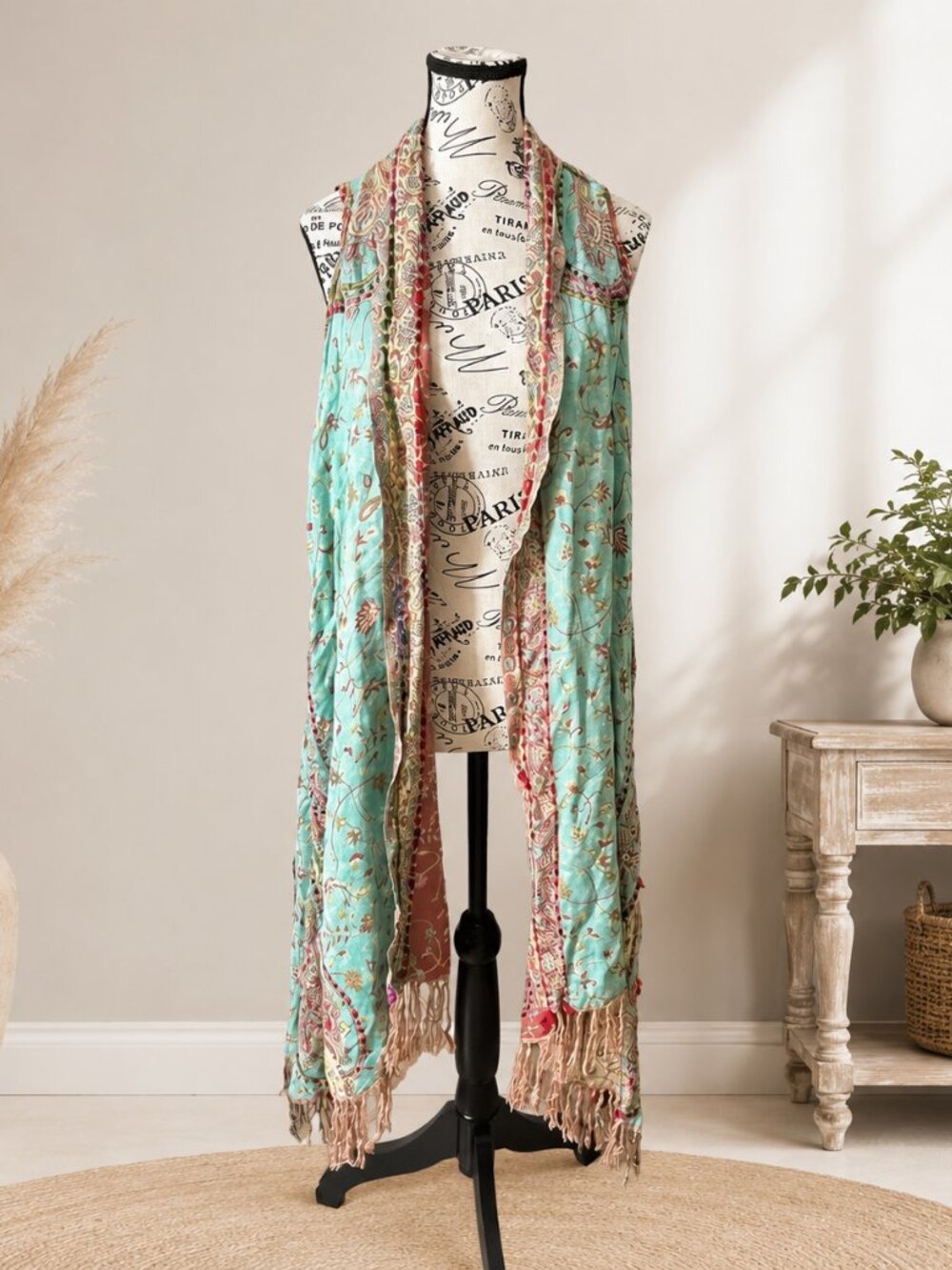 Boho Reversible Sleeveless Kimono Vest - Picture 3 of 7